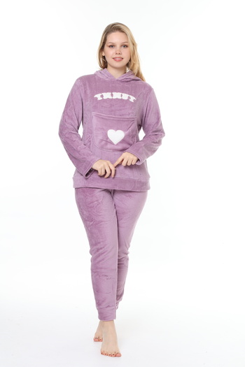 mervemoda Women's Lilac color soft soft high quality tracksuit double suit