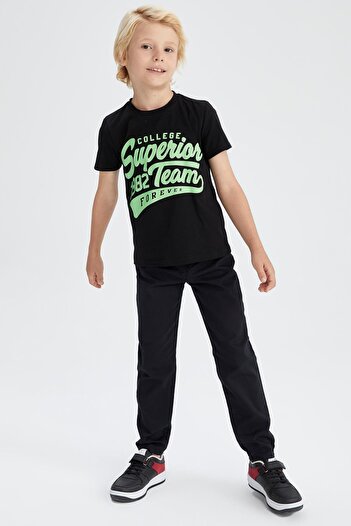 DeFacto Erkek Çocuk Siyah Gabardin Okul Pantolonu U3254a622au