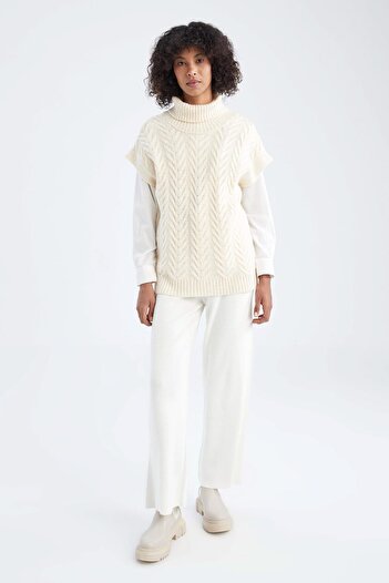 DeFacto Regular Fit Half Turtleneck Knitwear Tunic Sweater