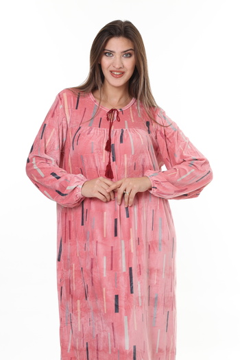 mervemoda Women's Rose dry plus size velvet dress
