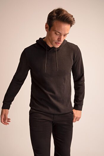 DeFacto Regular Fit Kapüşonlu Basic Sweatshirt