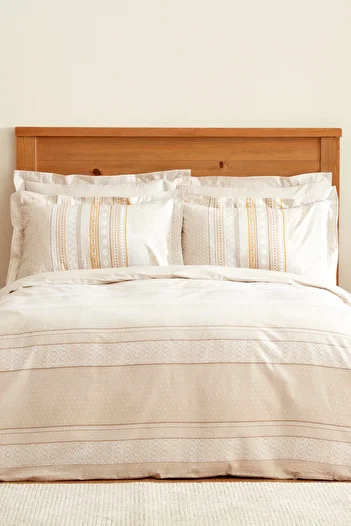 Karaca Home Set cuvertură dublă Keira 100% bumbac Bej