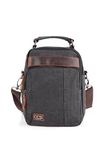 ÇÇS Ççs 31357 Canvas Postman Shoulder Bag with Strap Black