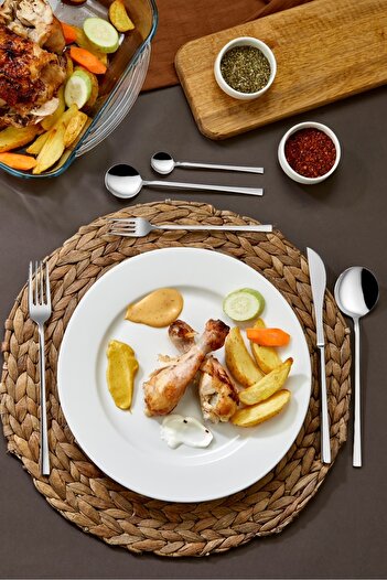 Demir Çeyiz Madrid 18 Piece Luxury Cutlery Set for 6 Persons (Dessert Group)