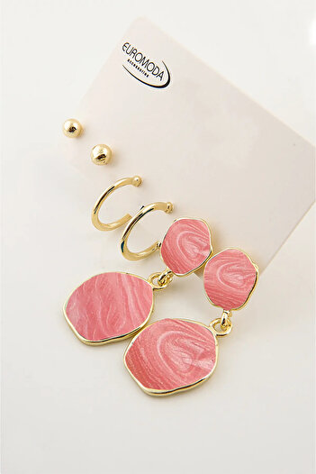 EUROMODA Pearlescent Enamel Specially Designed Screw Pendant Earrings