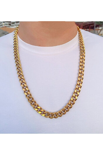 The Collection Thick Cuban Men's Steel Necklace Chain 7mm