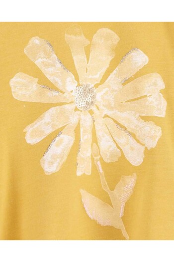 Oshkosh B’Gosh Küçük Kız Çocuk Çiçek Desenli Tshirt Sarı