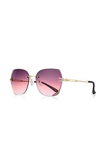 Kinary Women's Crystal Model Sunglasses Purple Pink No:2