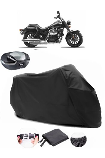AutoEN RKS Cruiser 250 Rear Bag Compatible Black Motorcycle Tarpaulin Waterproof Durable Fabric