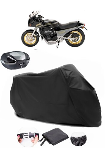 AutoEN Kawasaki GPZ 900 R Rear Bag Compatible Black Motorcycle Tarpaulin Waterproof Durable Fabric