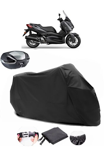 AutoEN Yamaha X-Max 125 Iron Max Rear Bag Compatible Black Motorcycle Tarpaulin Waterproof Durable Fabric