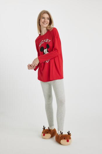 DeFacto Fall in Love Disney Mickey & Minnie Oversize Fit μακρυμάνικο σετ πιτζάμες