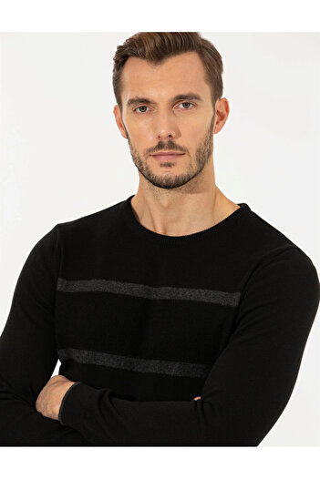 Pierre Cardin Black Slim Fit Crew Neck Knitwear Sweater G021Sz0Tk.000.1481509.Vr046