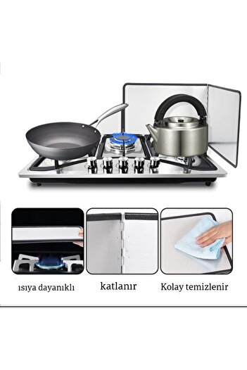 TİNEKE 30 30 Model L Corner Panel - Stove Back Protector, Oil-Spritz-Proof Oil