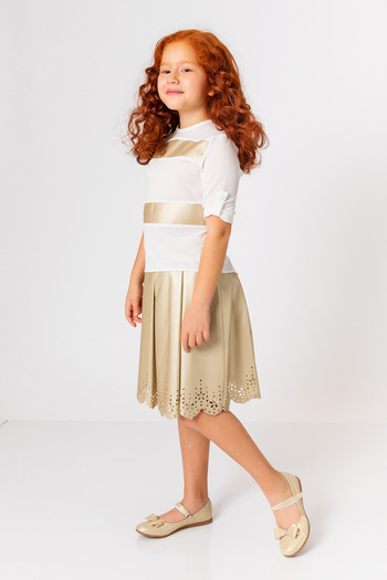 incity Girl's Gold Leather Skirt