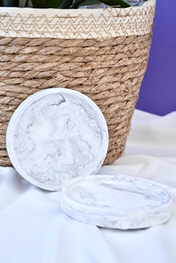 Bİ DOLU DÜKKAN Marble Patterned Double Coasters