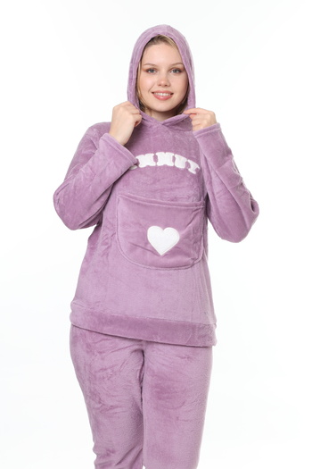 mervemoda Women's Lilac color soft soft high quality tracksuit double suit