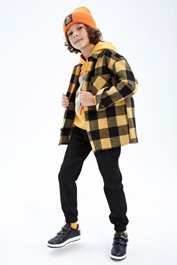 DeFacto Boy's Oversize Long Sleeve Flannel Shirt