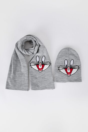 DeFacto Girl's Looney Tunes Scarf Beanie Set