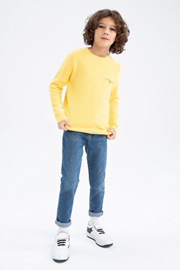 DeFacto Boy's Regular Fit Crew Neck Sweater