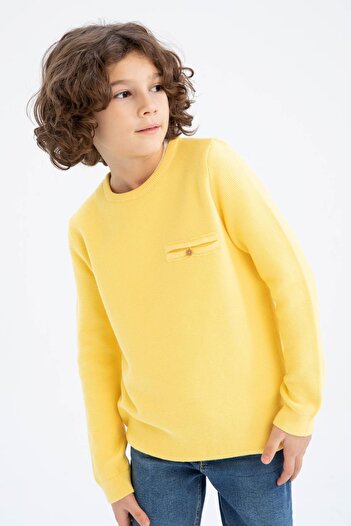 DeFacto Boy's Regular Fit Crew Neck Sweater