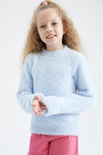 DeFacto Girl's Crew Neck Soft Sweater
