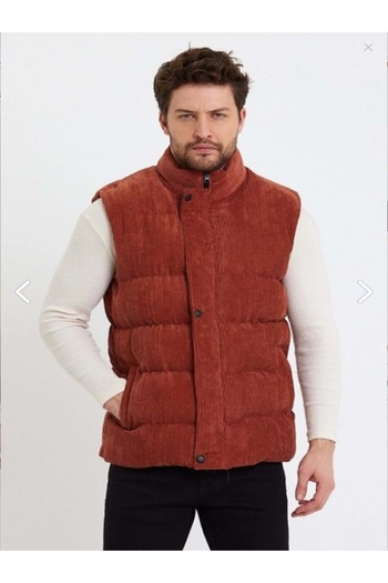 ZAGMEN Z01358 Men's Oversize Snap Fastener Men's Velvet Inflatable Vest Brown