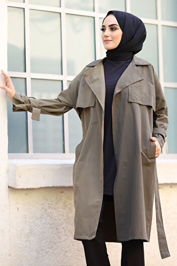InStyle Çift Renk Trençkot - Haki