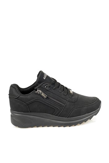 Wickers Black Nubuck Orthopedic Zippered Sneakers
