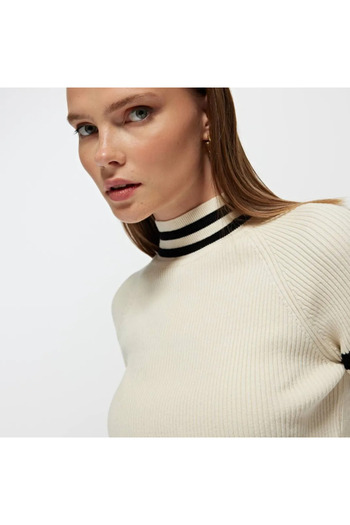 viyan butik Turtleneck striped knitwear sweater