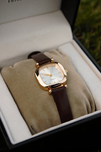 QUARTZ Vintage Kare Kasa Beyaz Kadran Minimal Saat