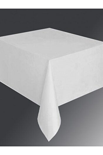 Kazanabil DISPOSABLE PARTY AND CELEBRATION TABLE CLOTH PLAIN COLOR WHITE 137x274CM