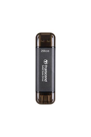 Transcend TS256GESD310C 256GB، USB/Type-C محمول خارجي SSD أسود