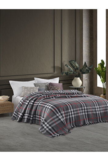 Lux Touch Scott Antrasit Двоспальний покривало - 200x230 см Бавовняне покривало для дивана