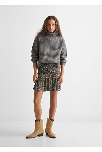 Mango Teen Patterned gathered skirt