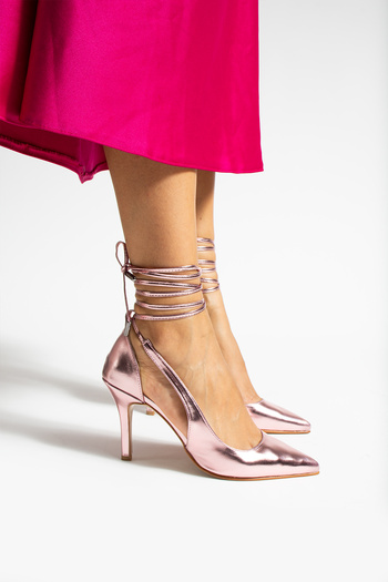 La Limar 8.5 cm Rose String Ankle Strap Stiletto Heeled Shoes