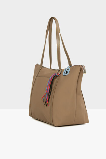 Bagmori Mink Women's Colorful Tassel Detailed Satin Tote Bag M000008174