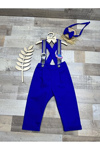 Feriatolye Space concept blue boy trousers bow tie birthday suit with astronaut and UFO figures