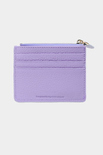 Grande 3603 Genuine Leather Coin Compartment Zippered Women's Men's Wallet Card Holder Lilac
