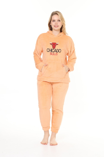 mervemoda Soft Texture and Embroidery Double Women's Tracksuit Set - Welsoft Hooded