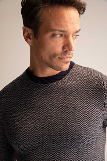 DeFacto Slim Fit Crew Neck Knitwear Sweater