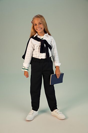 DeFacto Girl's Anthracite School Trousers