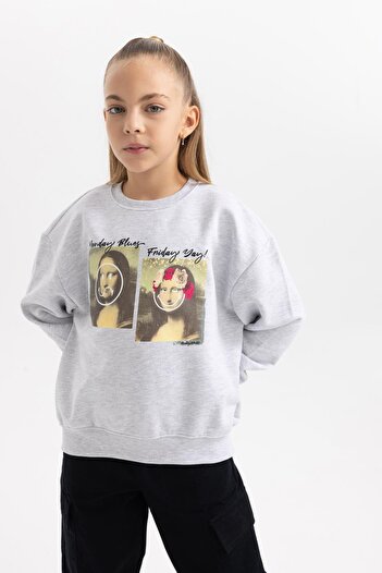 DeFacto Dívčí mikina Smileyworld Relax Fit Crew Neck A7740a823au