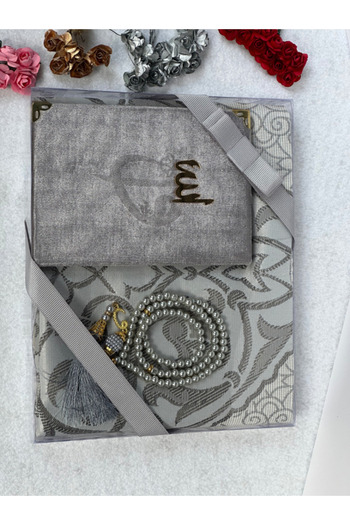 Markapolin prayer rug set mawlid gift gray color