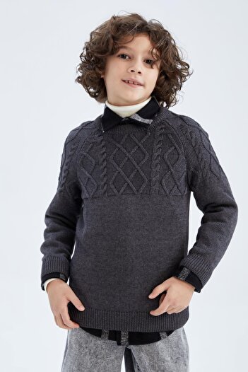 DeFacto Boy's Crew Neck Sweater