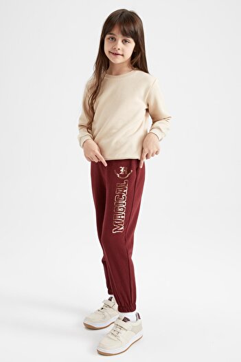 DeFacto Girls' Slogan Printed Jogger Sweatpants