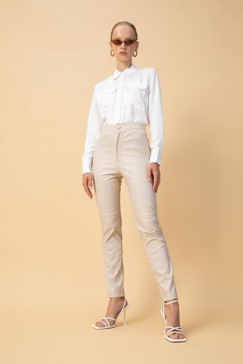 DeFacto Faux Leather Zippered Leg High Waist Leggings