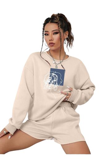 BENROMA Γυναικείο φούτερ Beauty Printed Oversize με λαιμόκοψη