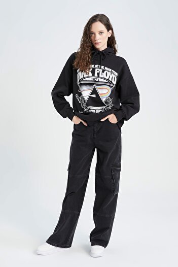 DeFacto Pink Floyd Oversize Fit суичър с качулка