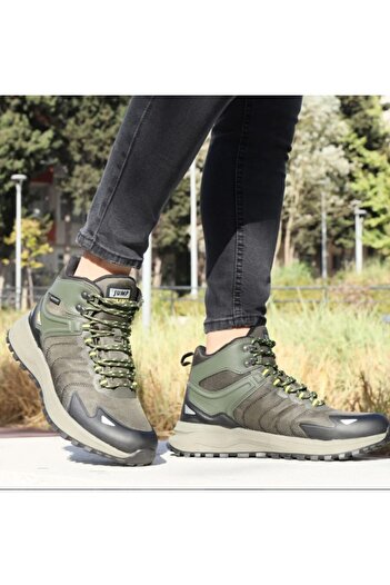 Jump 28680 Khaki - Black Men's Outdoor Waterproof Lace-up Boots